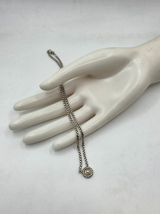 David Yurman Sterling Silver Pearl Cookie Pendant Necklace