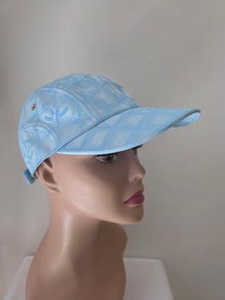 Chanel Light Blue Travel Ligne Interlocking CC Baseball Cap L sz