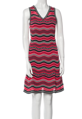 M Missoni Pink Multicolor Striped Mini Dress US sz