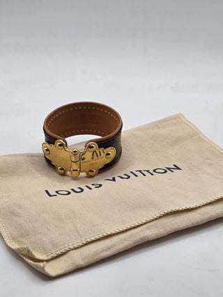 Louis Vuitton Brown LV Monogram Save It Wide Bracelet