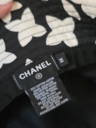 Chanel Black Interlocking CC Printed bucket hat M sz