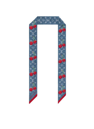 Louis Vuitton Blue LV X TM Silk Monogram Cerises Bandeau Denim
