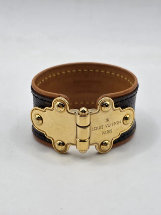 Louis Vuitton Brown LV Monogram Save It Wide Bracelet