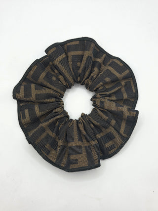 Fendi Brown black FF Logo Printed Hair Tie