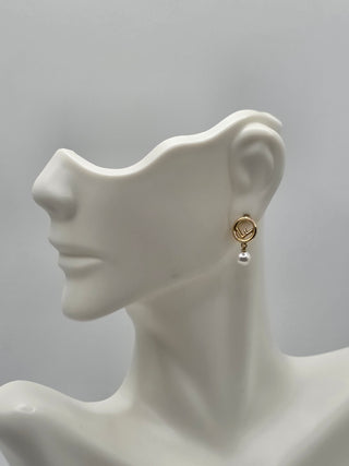 Fendi Gold-tone Faux Pearl F Is Fendi Earrings