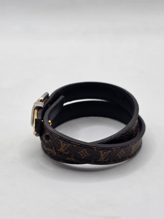 Louis Vuitton Brown 'Fasten Your LV' Monogram Wrap Bracelet