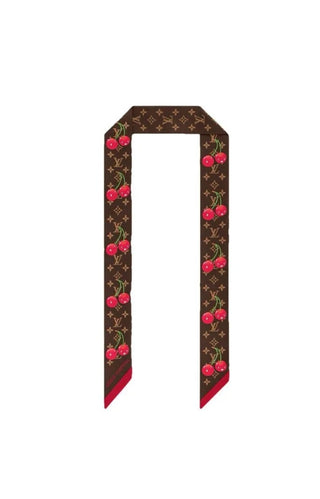 Louis Vuitton Brown LV X TM Silk Monogram Cerises Bandeau