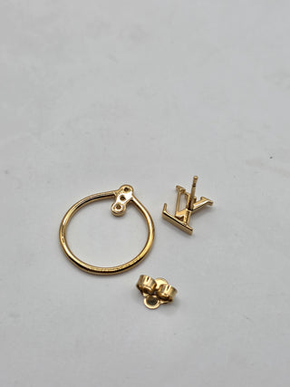 Louis Vuitton Gold-tone LV Logo Eclipse Earrings