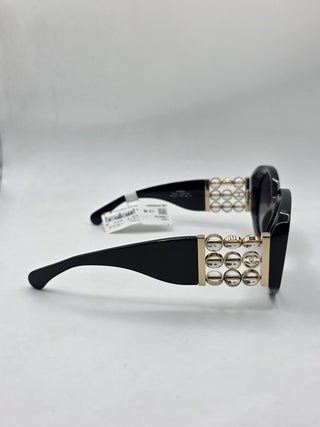 Chanel Black Butterfly Sunglasses Interlocking CC Logo Sunglasses