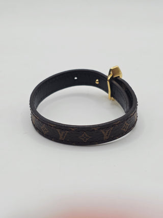 Louis Vuitton Brown LV Monogram Leather Mini Flowergram Bracelet