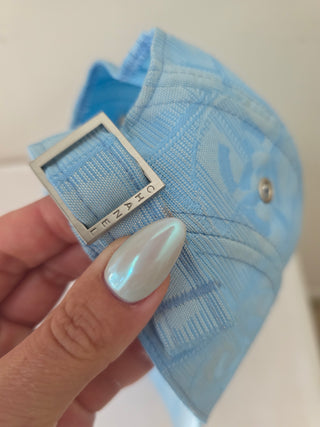 Chanel Light Blue Travel Ligne Interlocking CC Baseball Cap L sz