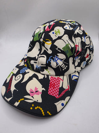 Chanel Black Interlocking CC Baseball Cap M sz