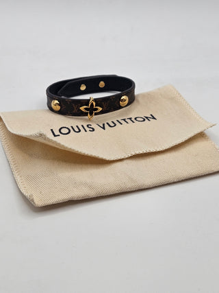 Louis Vuitton Brown LV Monogram Blooming Bracelet 17 sz