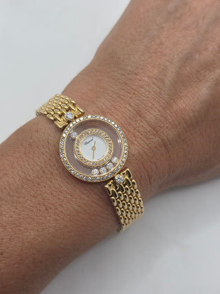 Chopard 18 k gold Happy Diamonds Watch