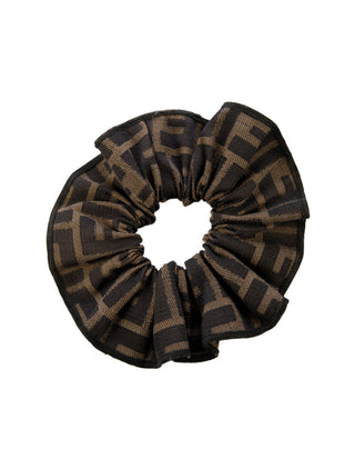 Fendi Brown black FF Logo Printed Hair Tie