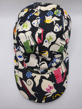 Chanel Black Interlocking CC Baseball Cap M sz