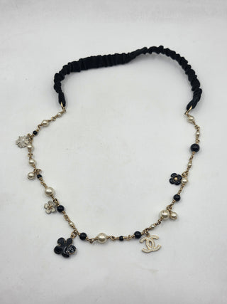 Chanel 2010 Interlocking CC Camellia Charm Headband