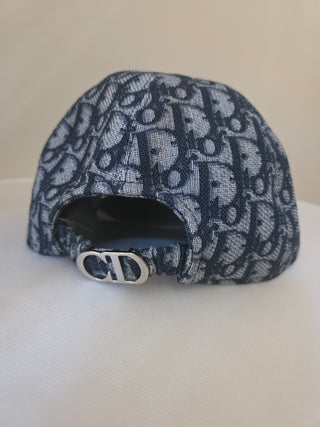 Christian Dior Blue Oblique Diorissimo Logo Baseball Cap S sz