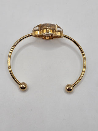 Louis Vuitton Gold-tone A La Folie LV logo Cuff Bracelet