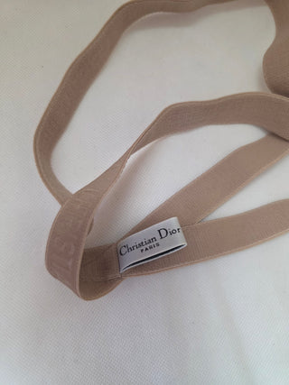 Christian Dior Beige Elastic J'Adior Monogram Headband