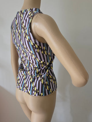 Fendi Purple Multicolor FF Zucca print sleeveless top 42 sz