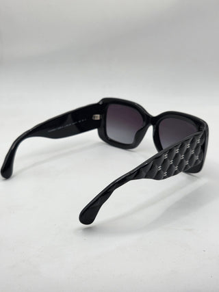 Chanel Black Interlocking CC Logo Square Sunglasses