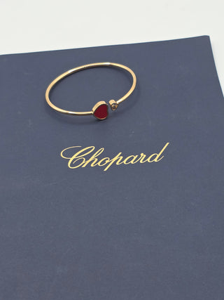 Chopard 18K Diamond & Ceramic Happy Hearts Cuff