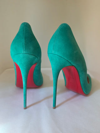 Christian Louboutin green suede So Kate Pointed-Toes pumps 41 sz