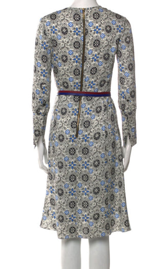 Louis Vuitton Black multicolor LV Monogram 2016 Midi Belted Dress XS | US2, FR34