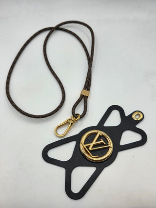 Louis Vuitton Brown leather LV Monogram Louise Phone Holder