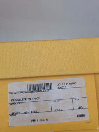 Fendi Brown Patent Leather FF Zucca Logo Pumps 40 sz