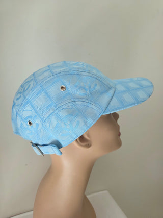 Chanel Light Blue Travel Ligne Interlocking CC Baseball Cap L sz