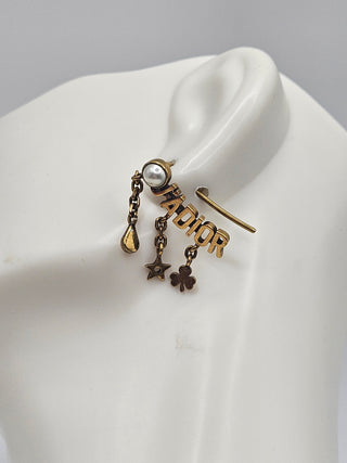 Christian Dior Gold-tone J'Adior Faux Pearl Drop Earrings