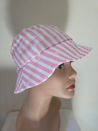 Chanel Pink Interlocking CC Logo Printed bucket hat M sz