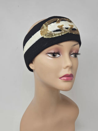 GUCCI Wool GG Logo Sequin Headband M sz