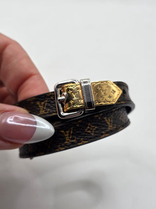 Louis Vuitton Brown 'Fasten Your LV' Monogram Wrap Bracelet