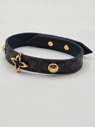 Louis Vuitton Brown LV Monogram Blooming Bracelet 17 sz