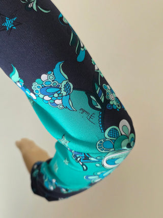 Emilio Pucci Black Green multicolor lace sexy dress 6 sz