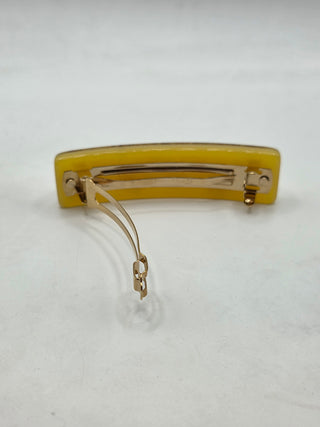 Louis Vuitton Gold-tone Yellow Resin Monogram Inclusion Hair Clip