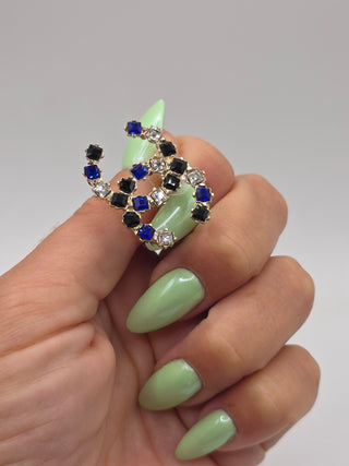 Chanel Gold Metal Multicolor Crystal CC Stud Earrings