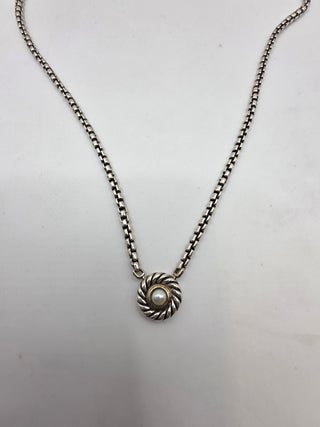 David Yurman Sterling Silver Pearl Cookie Pendant Necklace