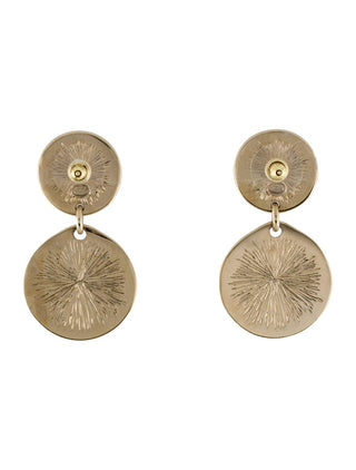 CHANEL Gold-tone 2022 Enamel CC Double Disc Drop Earrings