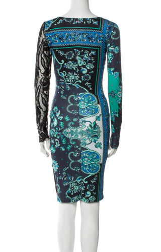 Emilio Pucci Black Green multicolor lace sexy dress 6 sz