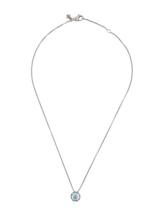 David Yurman Sterling Silver Chatelaine Topaz Pendant Necklace