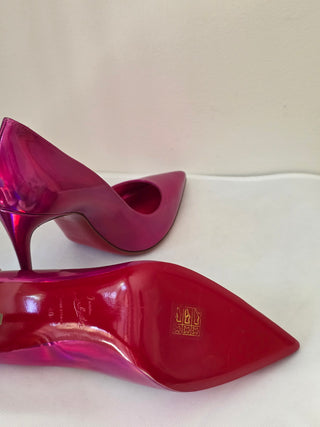 Christian Louboutin Purple Patent Leather Pointed-Toe Pumps 40 sz