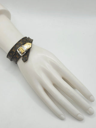 Louis Vuitton Brown 'Fasten Your LV' Monogram Wrap Bracelet