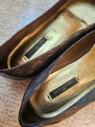 Louis Vuitton Brown LV Monogram Canvas Ballet Flats 37 sz