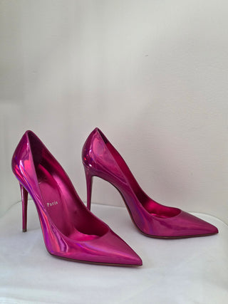 Christian Louboutin Purple Patent Leather Pointed-Toe Pumps 40 sz