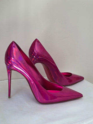 Christian Louboutin Purple Patent Leather Pointed-Toe Pumps 40 sz