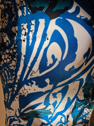 Emilio Pucci Blue Multicolor Signature Print Summer Dress 8 US sz